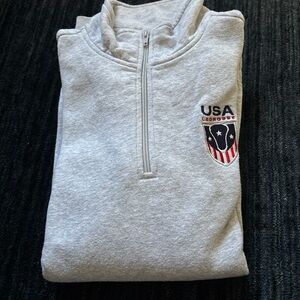 Gray quarter zip sweater